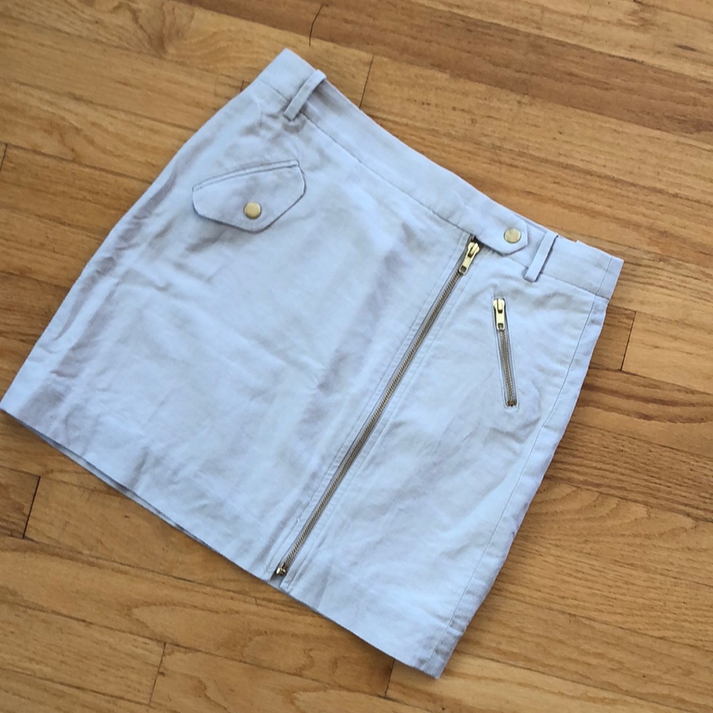 J.Crew ‘Nikki’ Khaki Zip Linen Skirt WOMANS Size 0